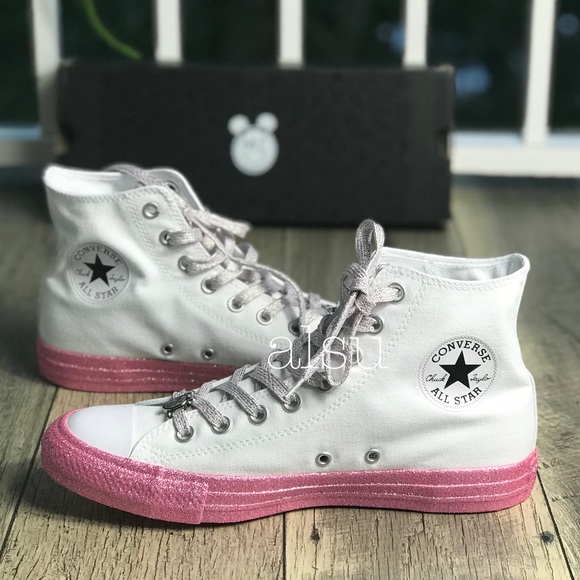 Conv&Miley Cyrus Ctas HI White/Pink Glitter W - Picture 4 of 8